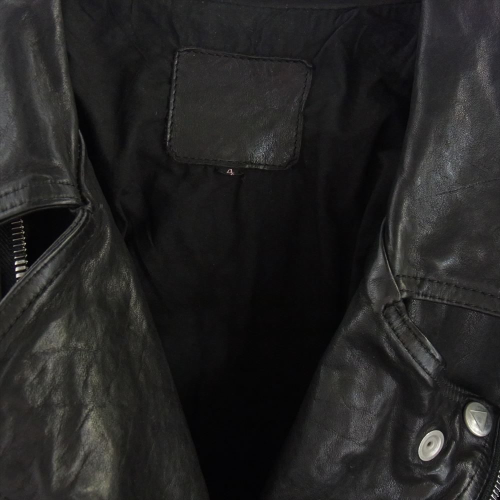 ISAMUKATAYAMA BACKLASH イサムカタヤマバックラッシュ 1773-07 DOUBLE BREASTED JACKET DOUBLE-SHOULDER OBJECT DYED 製品染め ダブルショルダー ライダース ジャケット ブラック系 XL【中古】