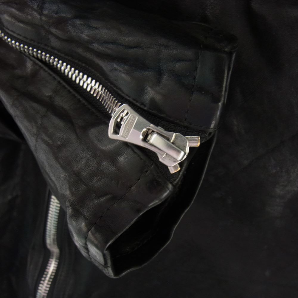 ISAMUKATAYAMA BACKLASH イサムカタヤマバックラッシュ 1773-07 DOUBLE BREASTED JACKET DOUBLE-SHOULDER OBJECT DYED 製品染め ダブルショルダー ライダース ジャケット ブラック系 XL【中古】
