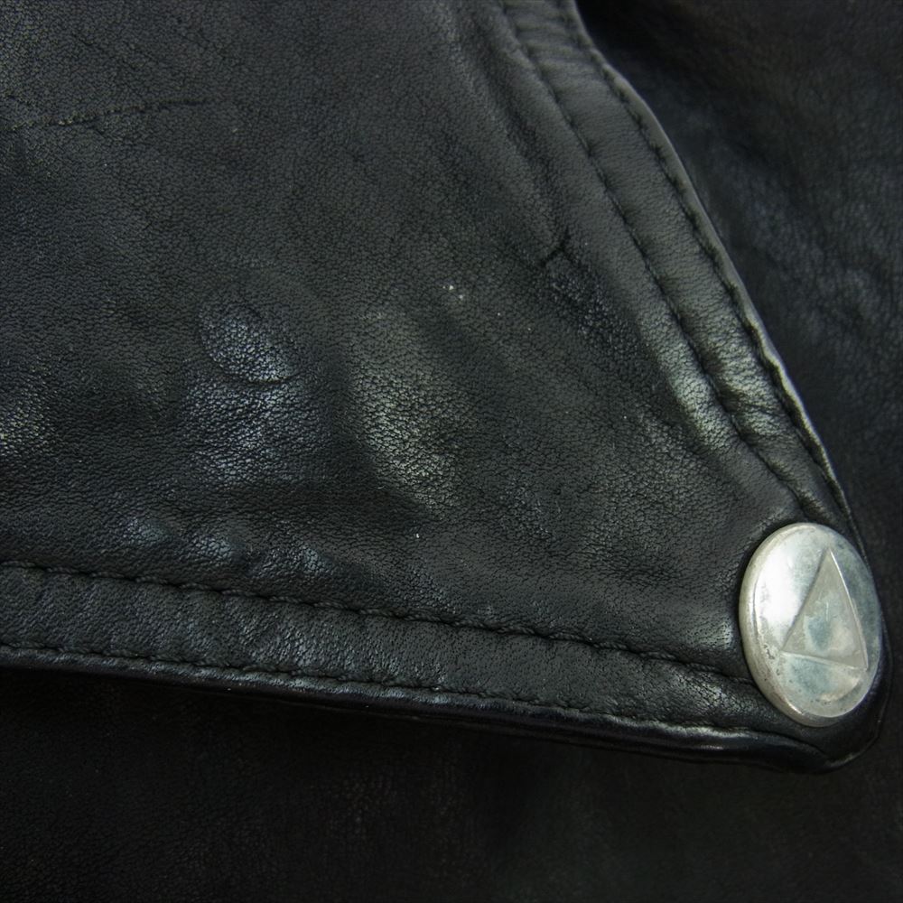 ISAMUKATAYAMA BACKLASH イサムカタヤマバックラッシュ 1773-07 DOUBLE BREASTED JACKET DOUBLE-SHOULDER OBJECT DYED 製品染め ダブルショルダー ライダース ジャケット ブラック系 XL【中古】