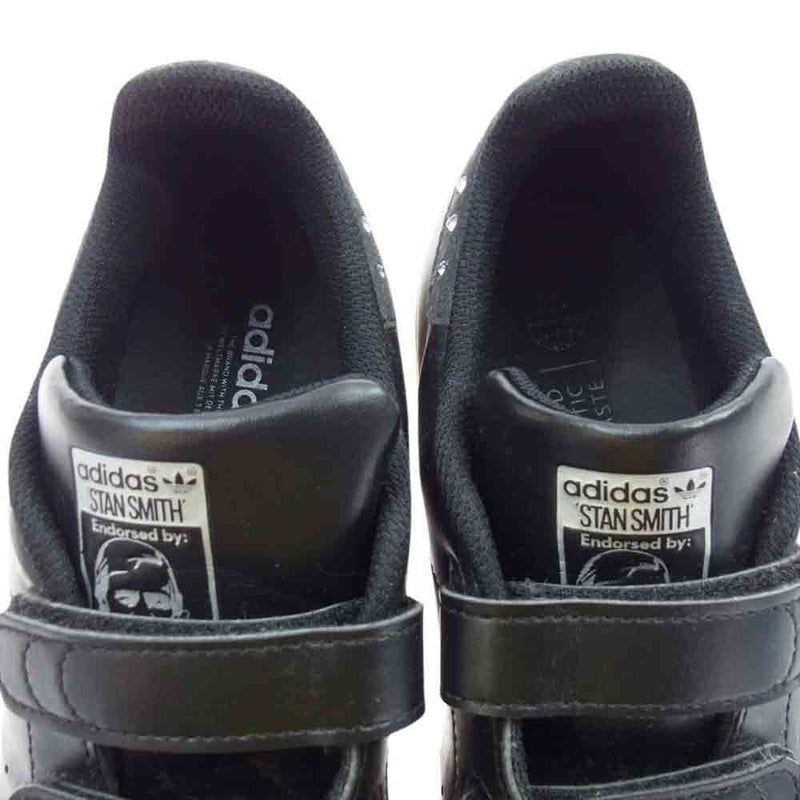 adidas アディダス GX1598 STAN SMITH スタンスミス ベルクロ ラインストーン スニーカー ブラック  ブラック系 26cm【中古】