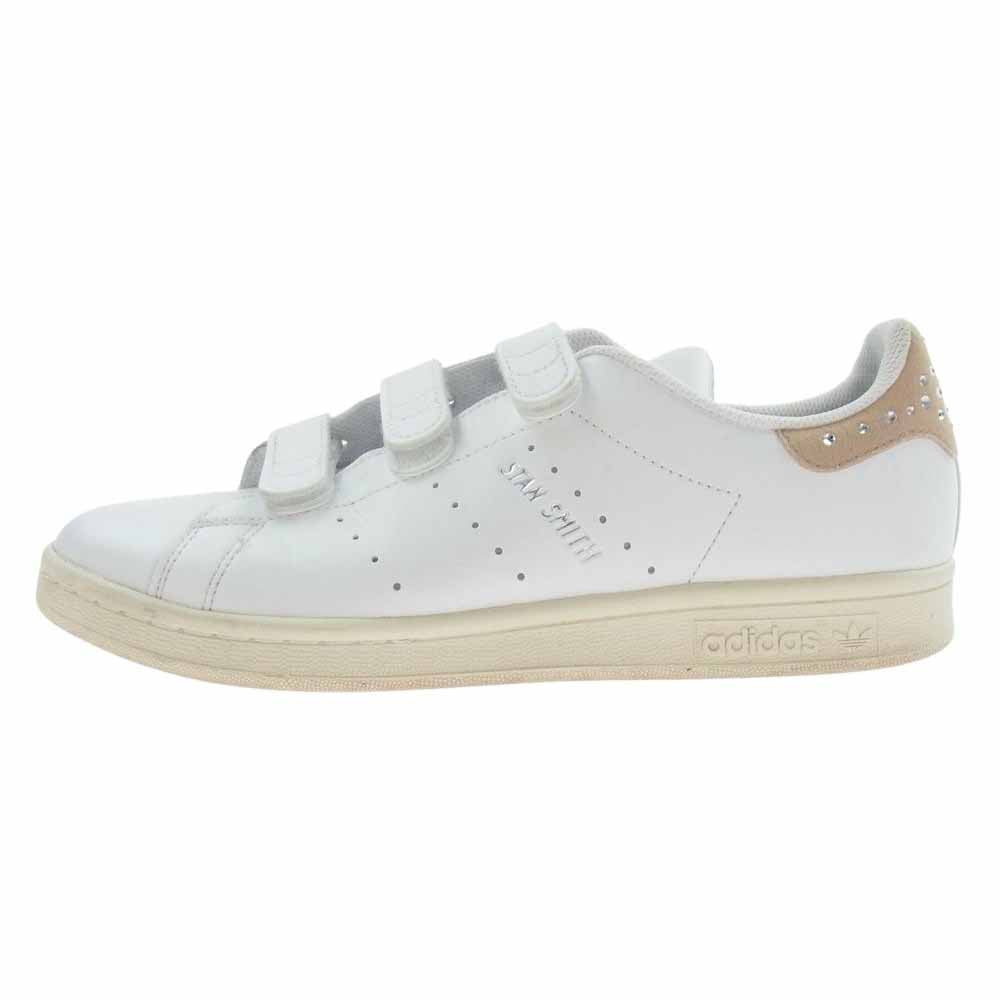 adidas アディダス GX1599 STAN SMITH スタンスミス ベルクロ ラインストーン スニーカー ブラック  ホワイト系 26cm【中古】