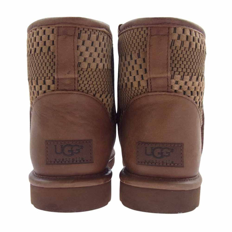 UGG アグ 1010648 編込み  ムートン ブーツ ブラウン系 26cm【中古】