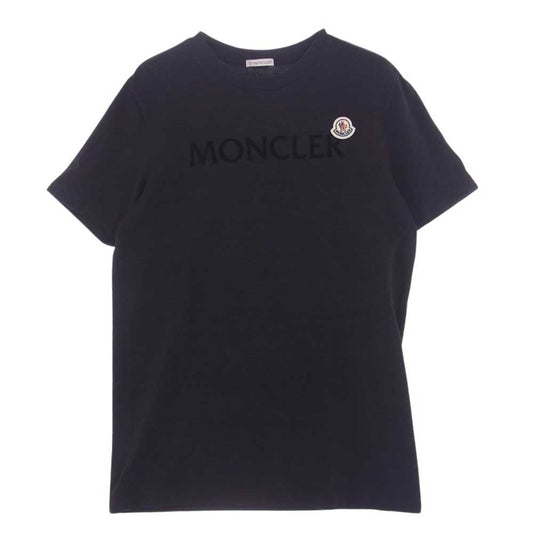 MONCLER モンクレール I20918C00047 8390T フロッキー ロゴ プリント 刺繍 ワッペン クルーネック 半袖 Tシャツ TEE ブラック系 S【中古】