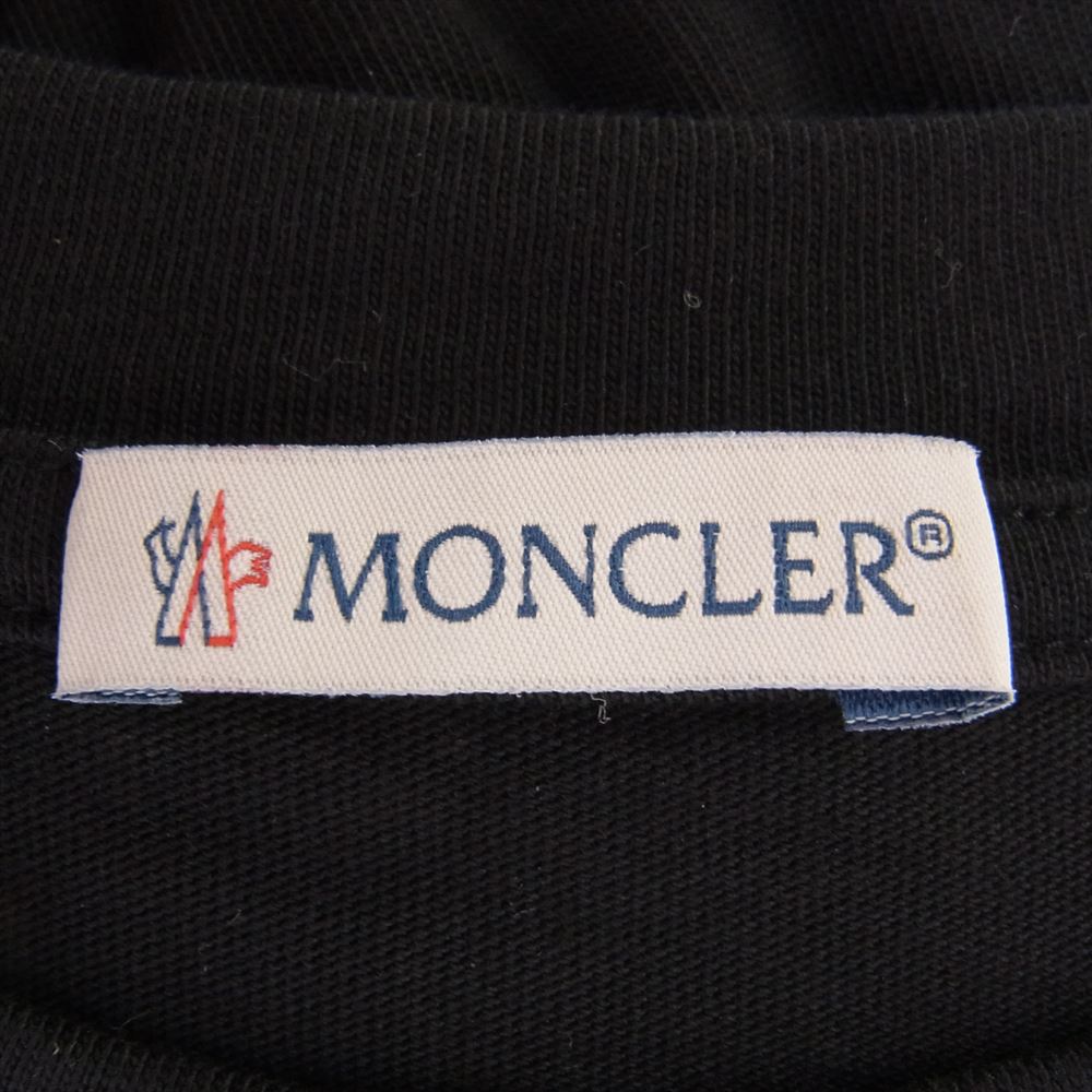MONCLER モンクレール I20918C00047 8390T フロッキー ロゴ プリント 刺繍 ワッペン クルーネック 半袖 Tシャツ TEE ブラック系 S【中古】