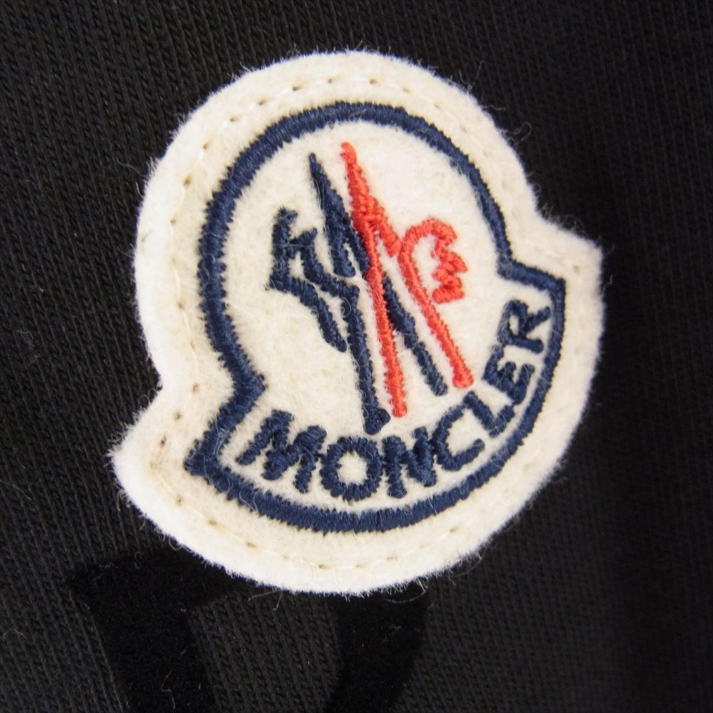 MONCLER モンクレール I20918C00047 8390T フロッキー ロゴ プリント 刺繍 ワッペン クルーネック 半袖 Tシャツ TEE ブラック系 S【中古】