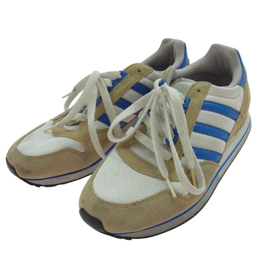 adidas アディダス 653960 ZX500 ローカット スニーカー ホワイト系 ブルー系 ベージュ系 25cm【中古】