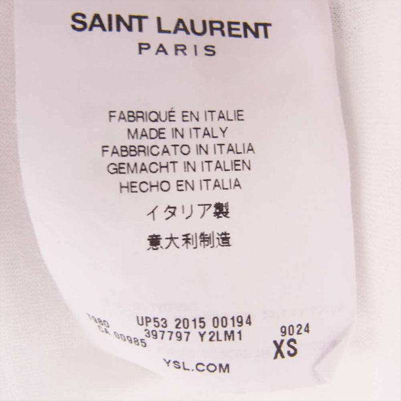 SAINT LAURENT サンローラン エディ期 国内正規品 15SS 397797 Y2LM1 ジオメトリック プリント 半袖 Tシャツ ホワイト系 XS【中古】