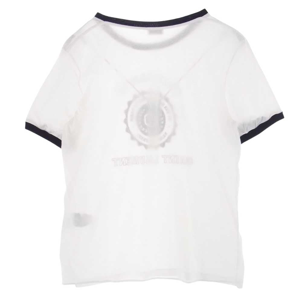 SAINT LAURENT サンローラン 17SS 480541 YB1EH Contrast Collar University Tee カレッジロゴ 半袖 リンガー Tシャツ ホワイト系 M【中古】