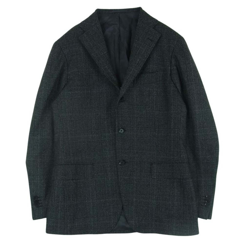 リングジャケット RT027F15B ウール チェック ジャケット パンツ セットアップ グレー系 48【中古】