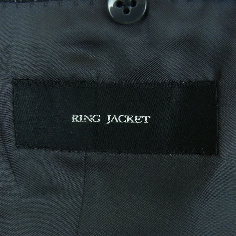 リングジャケット RT027F15B ウール チェック ジャケット パンツ セットアップ グレー系 48【中古】