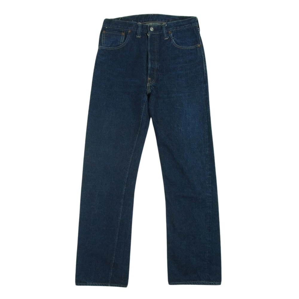 WAREHOUSE ウエアハウス シンチバック ボタンフライ ストレート デニム パンツ インディゴブルー系 32【中古】