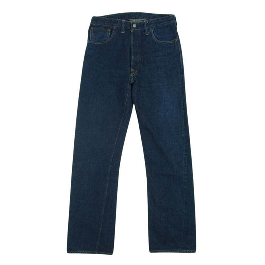 WAREHOUSE ウエアハウス シンチバック ボタンフライ ストレート デニム パンツ インディゴブルー系 32【中古】