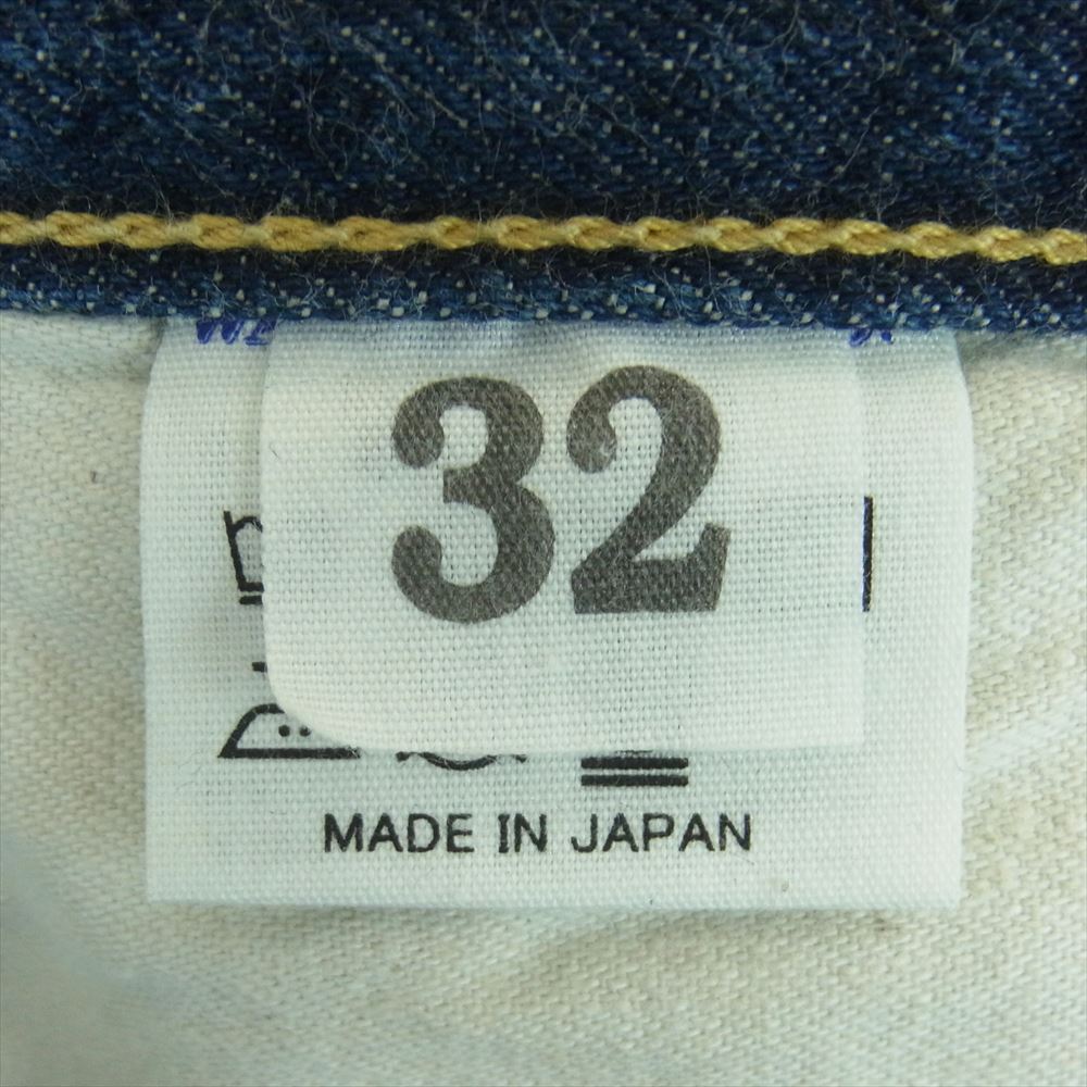 WAREHOUSE ウエアハウス シンチバック ボタンフライ ストレート デニム パンツ インディゴブルー系 32【中古】