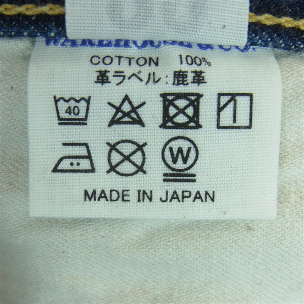 WAREHOUSE ウエアハウス シンチバック ボタンフライ ストレート デニム パンツ インディゴブルー系 32【中古】