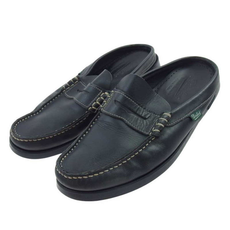 Paraboot パラブーツ BORA ボラ ローファー レザー サンダル スリッポン MARINE SOLE ネイビー系 6.5【中古】