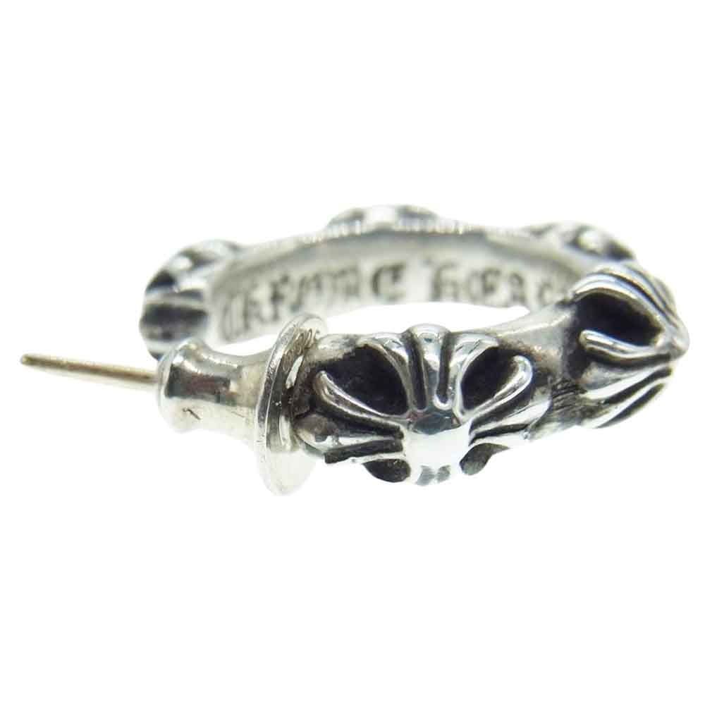 CHROME HEARTS クロムハーツ（原本無） HOOP CROSS SML クロス バンド フープ ピアス シルバー系【中古】