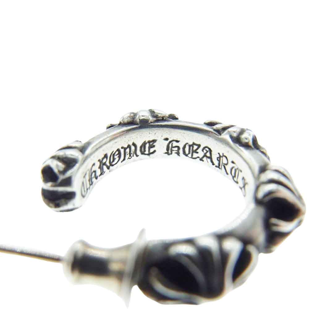 CHROME HEARTS クロムハーツ（原本無） HOOP CROSS SML クロス バンド フープ ピアス シルバー系【中古】