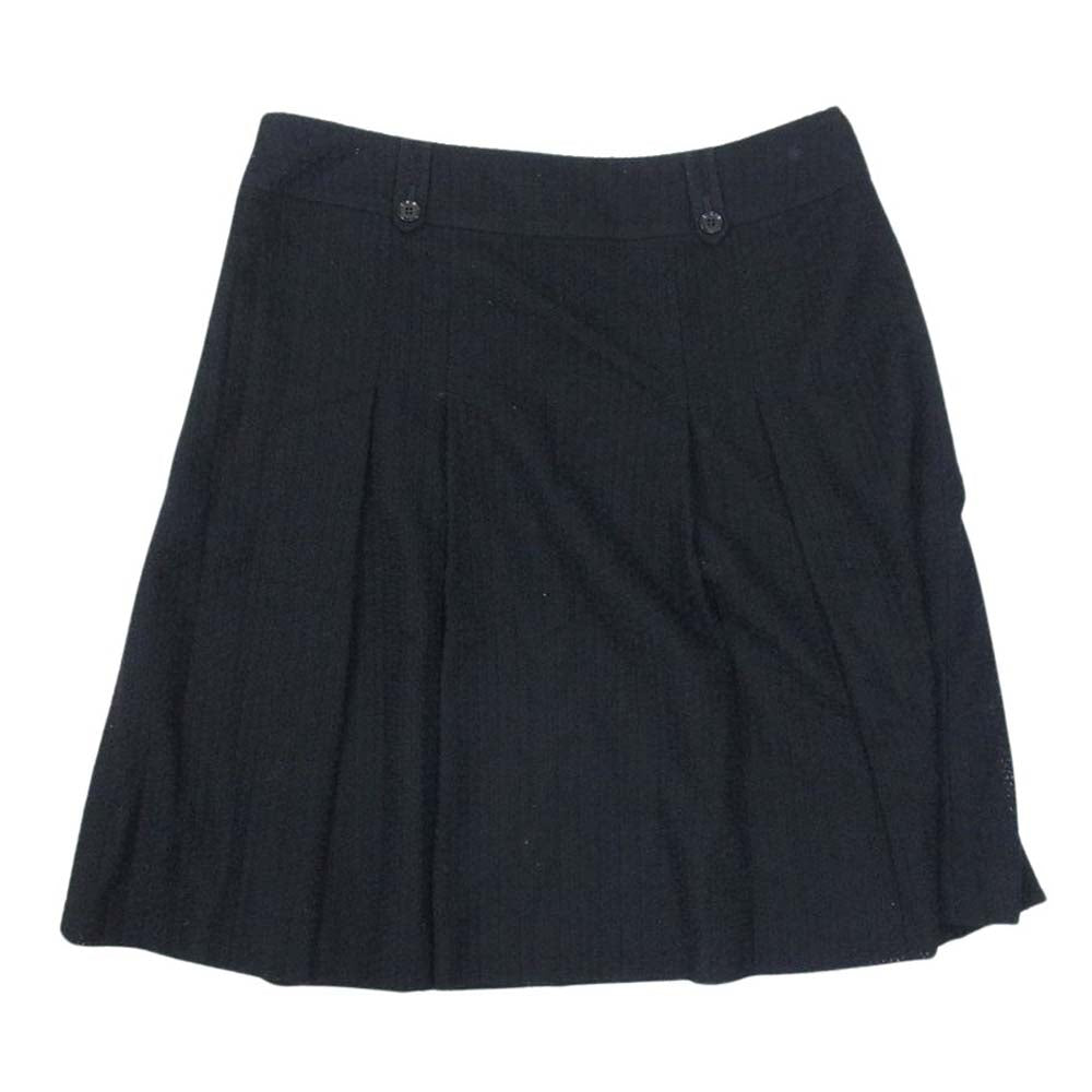 BURBERRY バーバリー B2S06-149-09 LONDON ロンドン 刺繍 スカート ブラック系 46【中古】