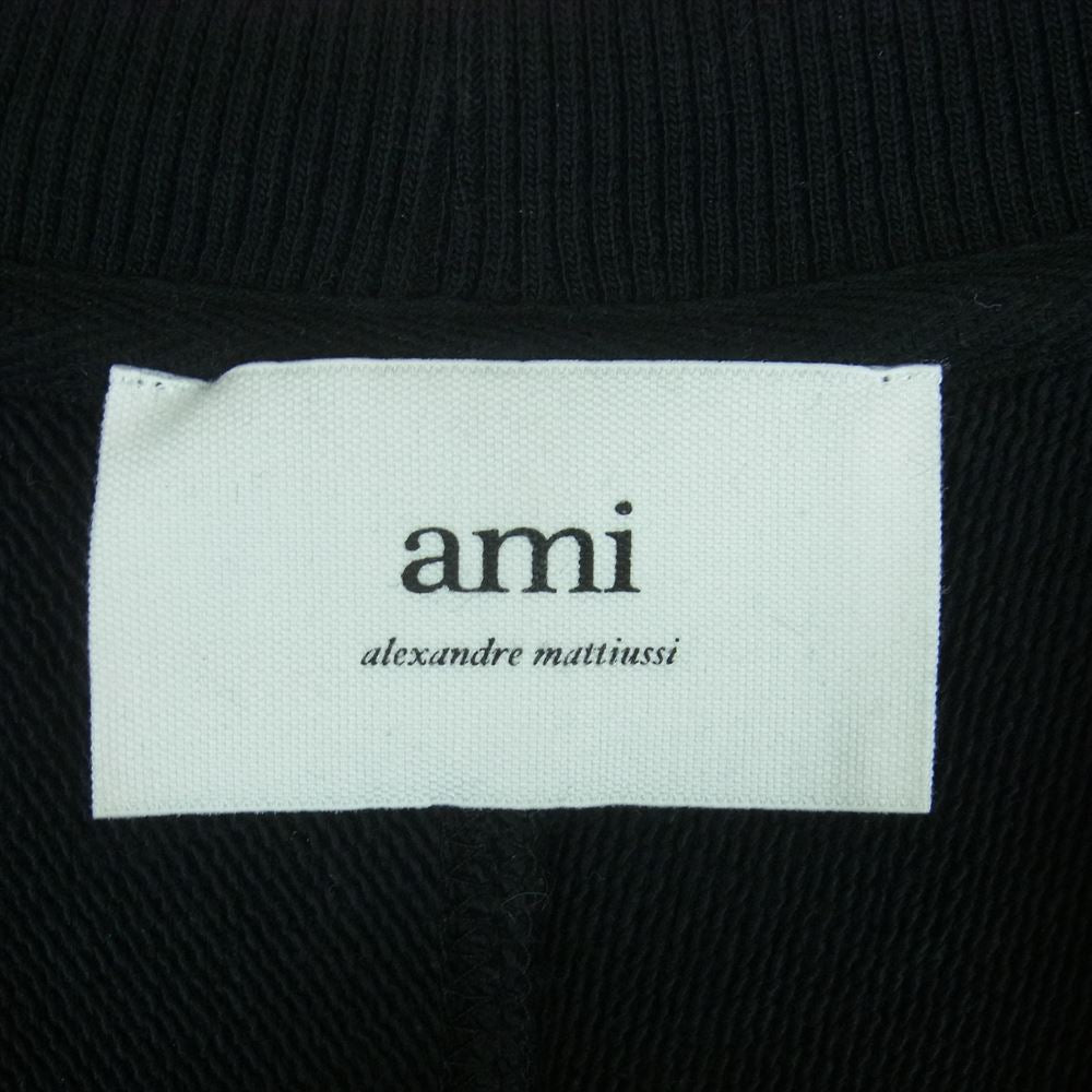 アミアレクサンドルマテュッシ E22USW002 AMI PARIS アミパリス ハート Aロゴ 刺繍 クルーネック スウェット ブラック系【中古】