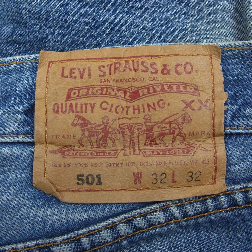 Levi's リーバイス USA製 501 ボタン裏刻印553 ボタンフライ デニムパンツ ジーンズ W32L32 インディゴブルー系 32【中古】