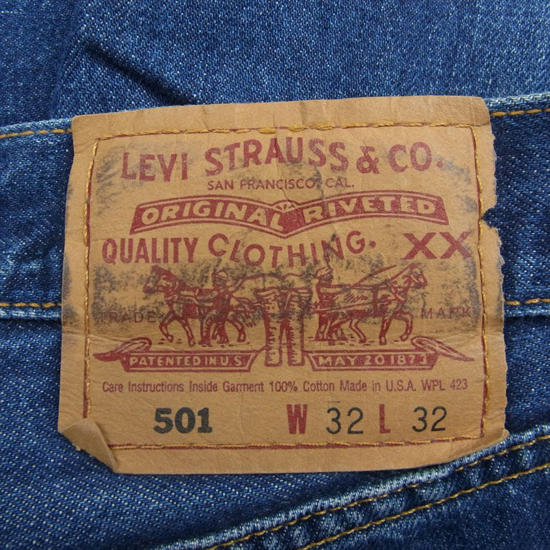 Levi's リーバイス USA製 501 ボタン裏刻印553 ボタンフライ デニムパンツ ジーンズ W32L32 インディゴブルー系 32【中古】