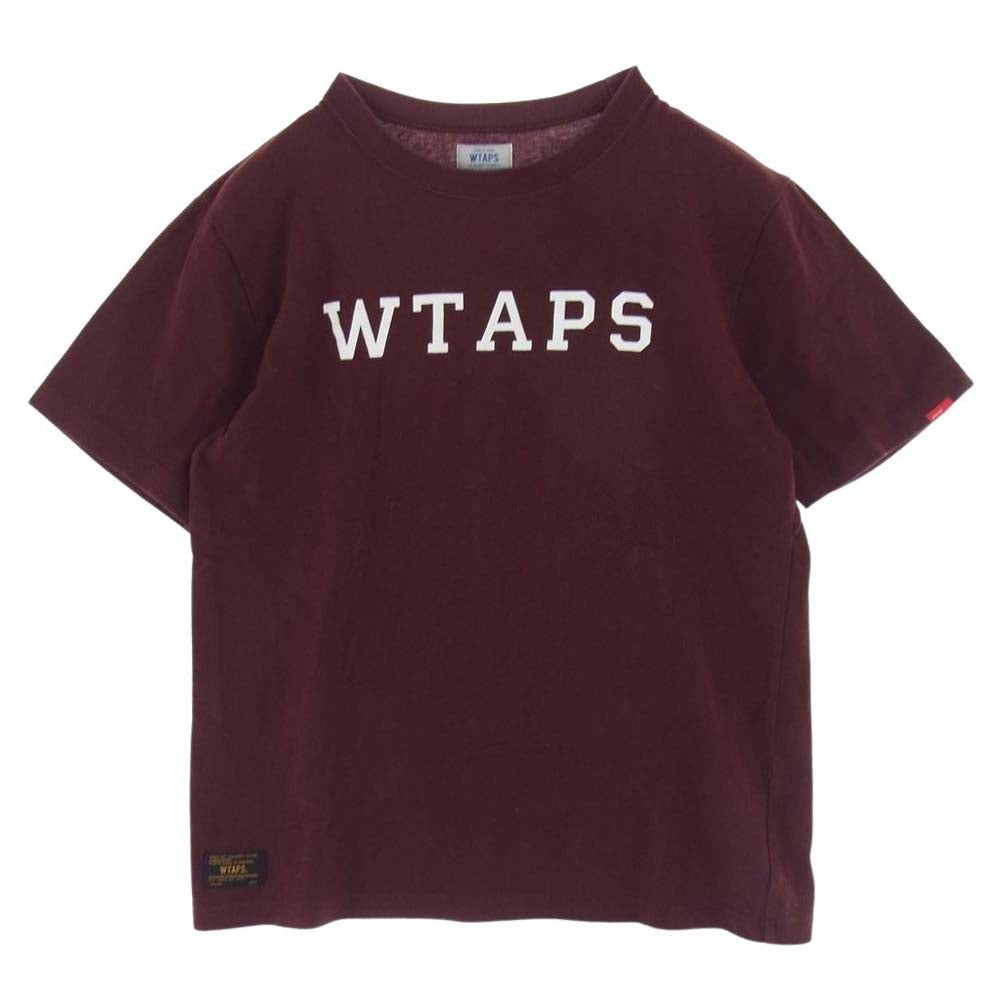 WTAPS ダブルタップス 14SS 141ATDT-CSM17 ロゴ プリント 半袖Tシャツ エンジ系 M【中古】