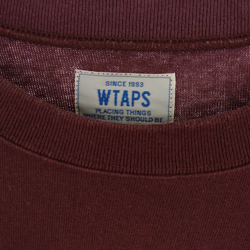 WTAPS ダブルタップス 14SS 141ATDT-CSM17 ロゴ プリント 半袖Tシャツ エンジ系 M【中古】