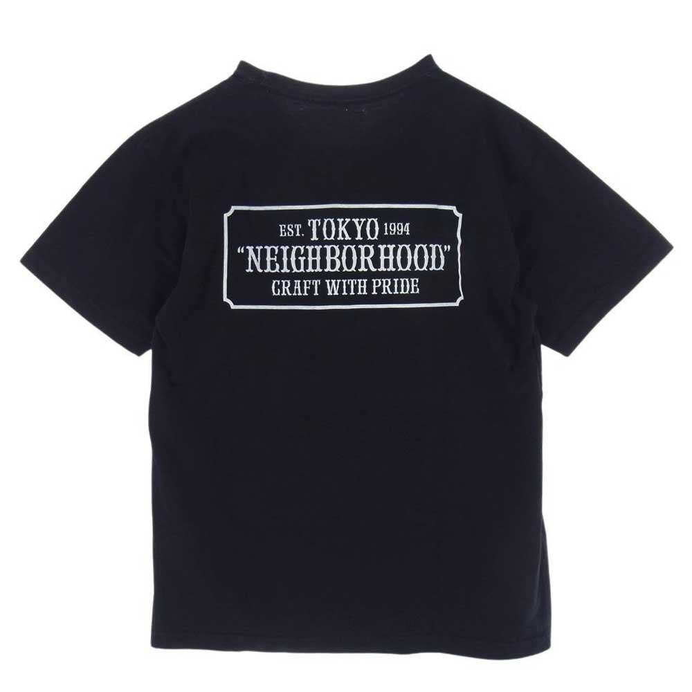 NEIGHBORHOOD ネイバーフッド Tシャツ ブラック 黒 サイズ:M | fragment design レイヤードロゴ クルーネック Tシャツ | トップス カットソー 半袖 | コラボ【メンズ】【中古】【K4549】 NEIGHBORHOOD ネイバーフッド ロゴ プリント 半袖Tシャツ ブラック系 M