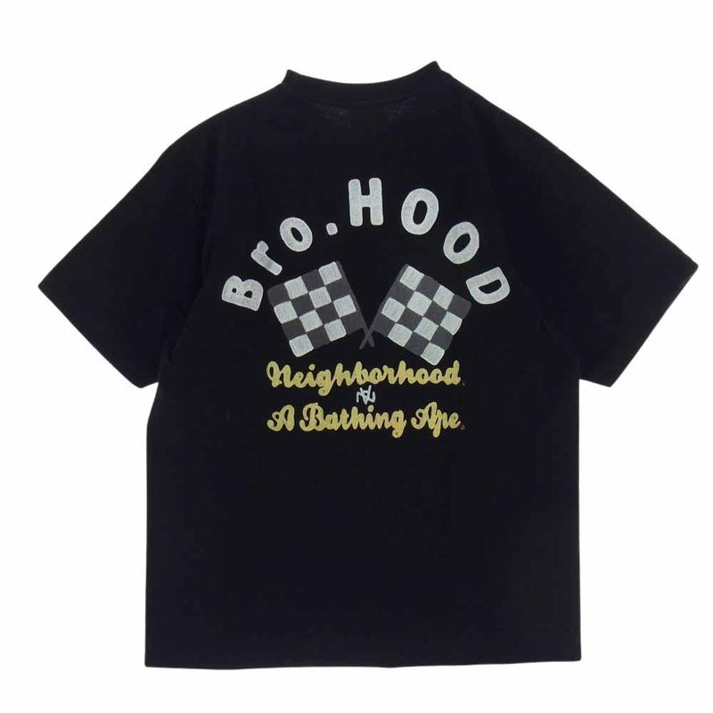 NEIGHBORHOOD ネイバーフッド BAPE BROTHERHOOD アベイシングエイプ Tシャツ ブラック系 M【中古】