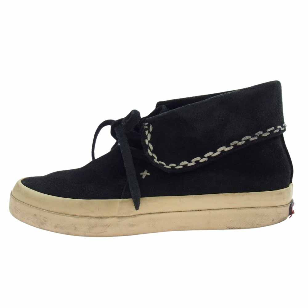 VISVIM ビズビム FLYNT HI SASHIKO 刺し子 ハイカット スエード ブーツ  ブラック系 US8【中古】