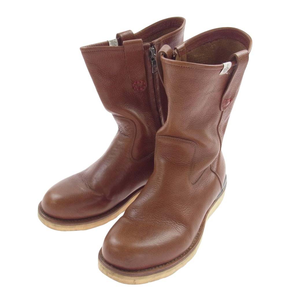 VISVIM ビズビム V10007004-03  WABANAKI BOOTS-FOLK ワバナキ サイドジップ レザー ワーク ペコス ブーツ ブラウン系【中古】