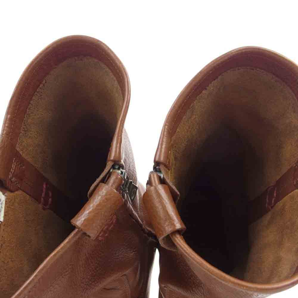 VISVIM ビズビム V10007004-03  WABANAKI BOOTS-FOLK ワバナキ サイドジップ レザー ワーク ペコス ブーツ ブラウン系【中古】