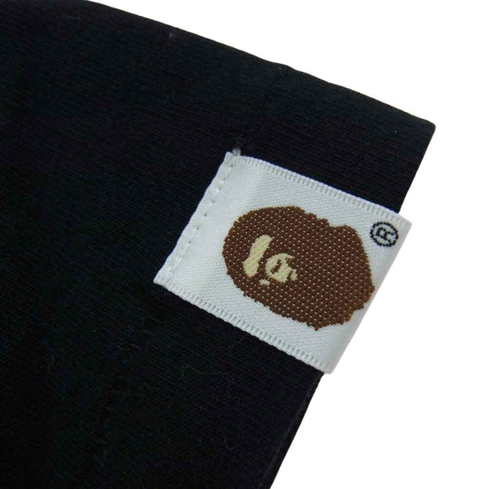 A BATHING APE アベイシングエイプ 001TEG201029X BAPE ベイプ ロゴプリント クルーネック 半袖 Tシャツ ブラック系 L【中古】