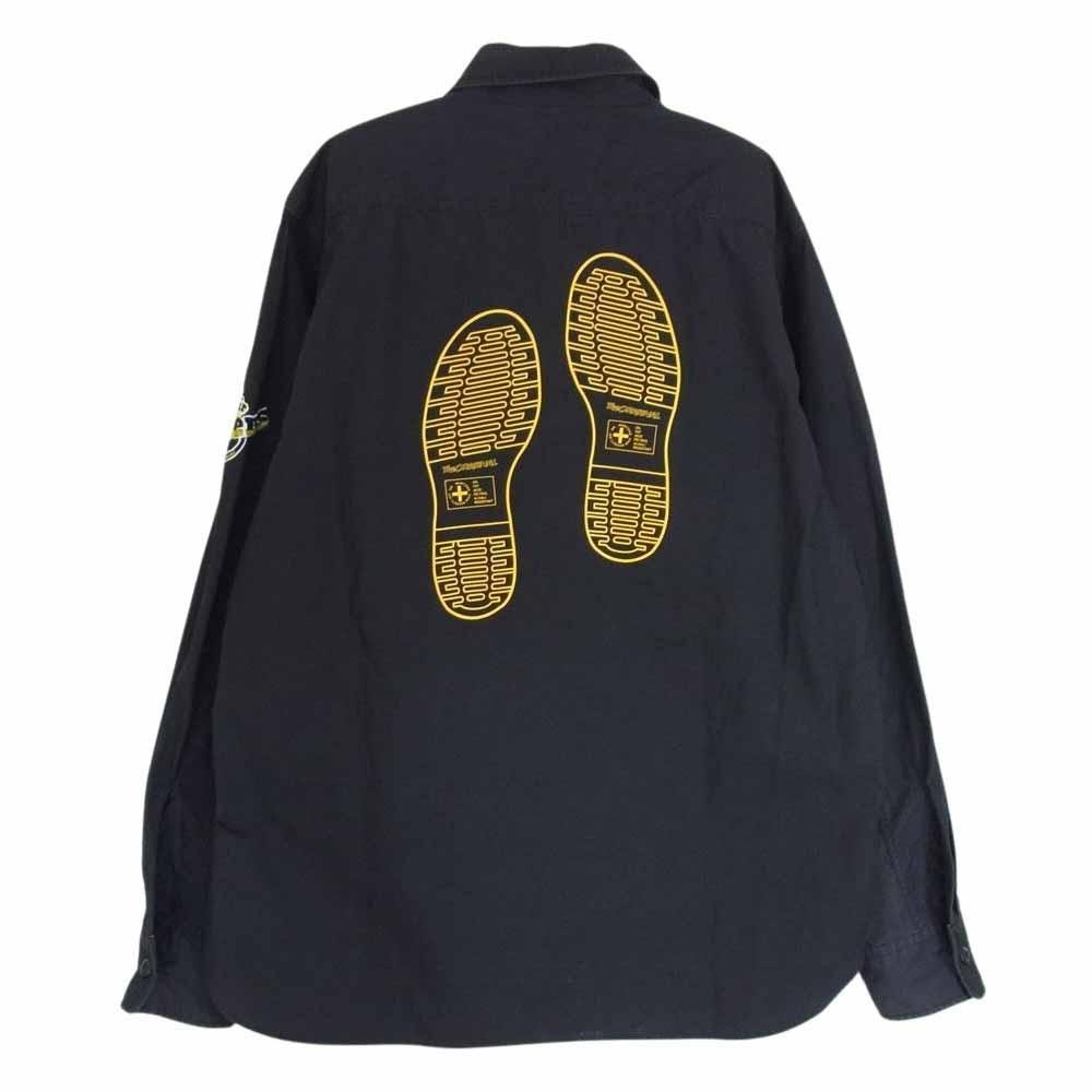 A BATHING APE アベイシングエイプ 001SHE231902X ? Dr.Martens ドクターマーチン Wネーム ロゴ刺繍 長袖 ミリタリー シャツ ブラック系 M【中古】