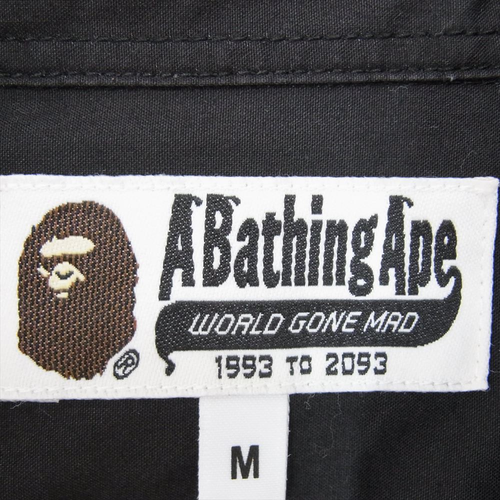 A BATHING APE アベイシングエイプ 001SHE231902X ? Dr.Martens ドクターマーチン Wネーム ロゴ刺繍 長袖 ミリタリー シャツ ブラック系 M【中古】