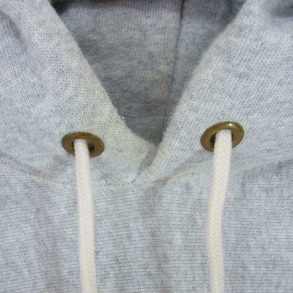 A BATHING APE アベイシングエイプ ロゴプリント プルオーバー パーカー フーディ グレー系 L【中古】