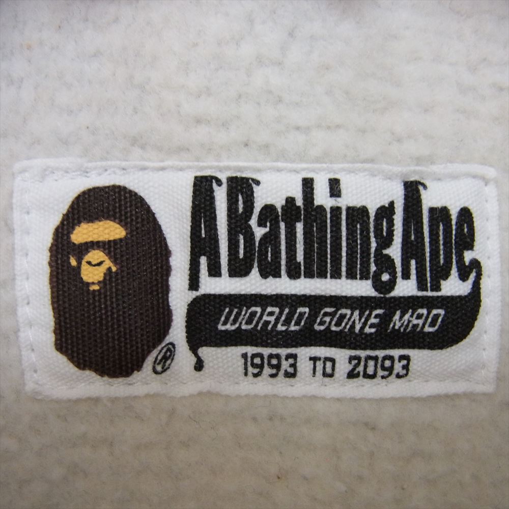A BATHING APE アベイシングエイプ ロゴプリント プルオーバー パーカー フーディ グレー系 L【中古】