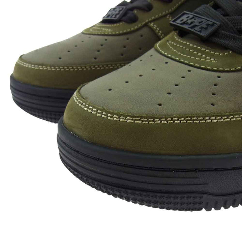 A BATHING APE アベイシングエイプ 1H30191006 MILITARY BAPE STA ミリタリー ベイプスタ ハイカット スニーカー カーキ系 オリーブ 27.5cm【極上美品】【中古】