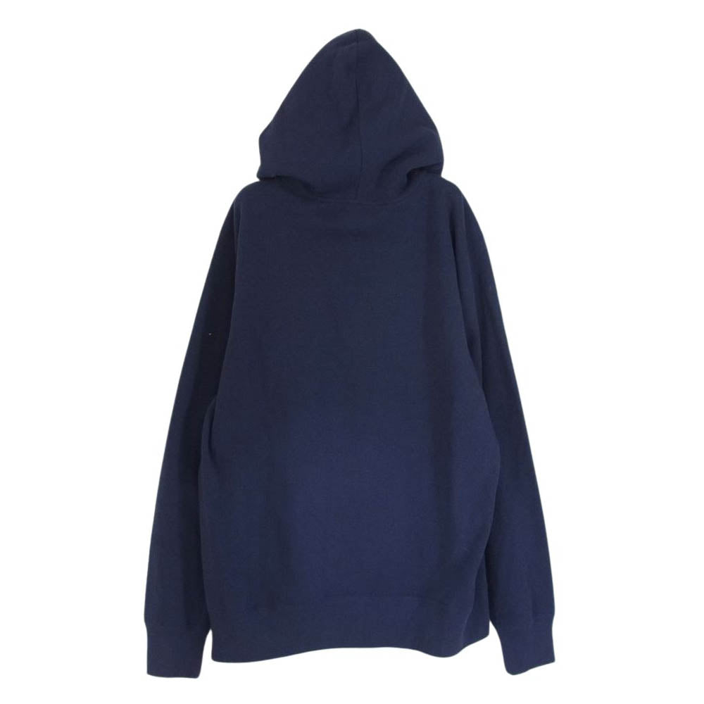 A BATHING APE アベイシングエイプ 001ZPF701013X フロントロゴ フルジップアップ パーカー フーディ ネイビー系 L【中古】
