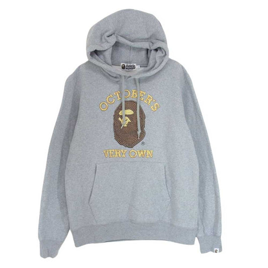 A BATHING APE アベイシングエイプ 001PPH731904C OVO OCTOBERS VERY OWN オクトーバーベリーオウン プルオーバー スウェット パーカー フーディ グレー系 L【中古】