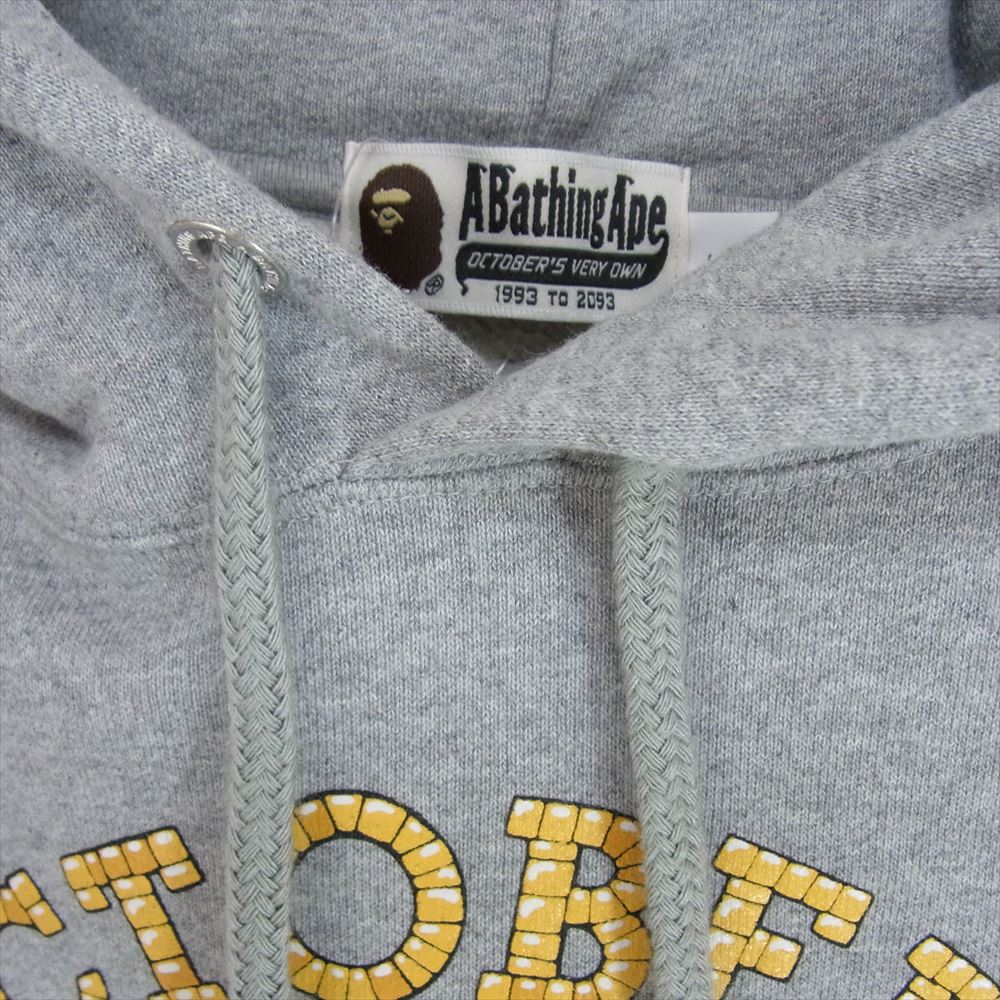 A BATHING APE アベイシングエイプ 001PPH731904C OVO OCTOBERS VERY OWN オクトーバーベリーオウン プルオーバー スウェット パーカー フーディ グレー系 L【中古】