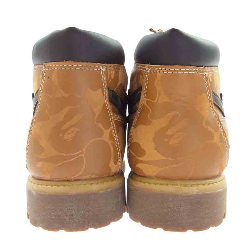 A BATHING APE アベイシングエイプ 1H23191904 Timberland ティンバーランド PREMIUM WATERPROOF CHUKKA WHEAT プレミアム ウォータープルーフ チャッカブーツ ライトブラウン系 26.5cm【極上美品】【中古】