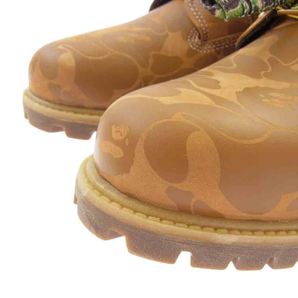 A BATHING APE アベイシングエイプ 1H23191904 Timberland ティンバーランド PREMIUM WATERPROOF CHUKKA WHEAT プレミアム ウォータープルーフ チャッカブーツ ライトブラウン系 26.5cm【極上美品】【中古】