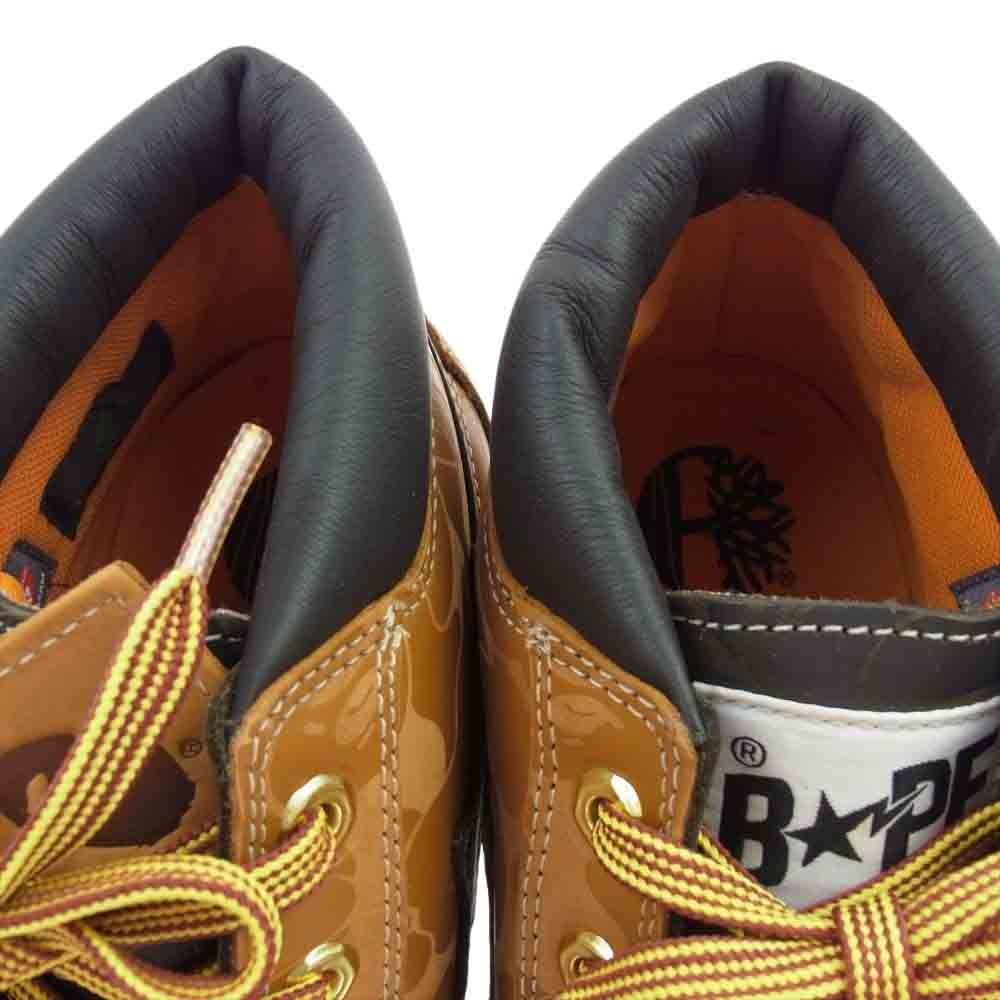 A BATHING APE アベイシングエイプ 1H23191904 Timberland ティンバーランド PREMIUM WATERPROOF CHUKKA WHEAT プレミアム ウォータープルーフ チャッカブーツ ライトブラウン系 26.5cm【極上美品】【中古】