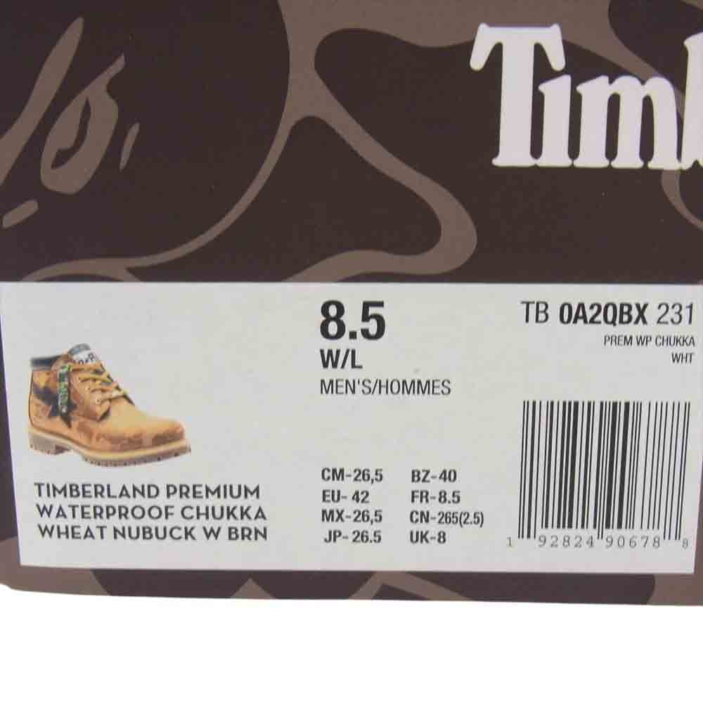 A BATHING APE アベイシングエイプ 1H23191904 Timberland ティンバーランド PREMIUM WATERPROOF CHUKKA WHEAT プレミアム ウォータープルーフ チャッカブーツ ライトブラウン系 26.5cm【極上美品】【中古】