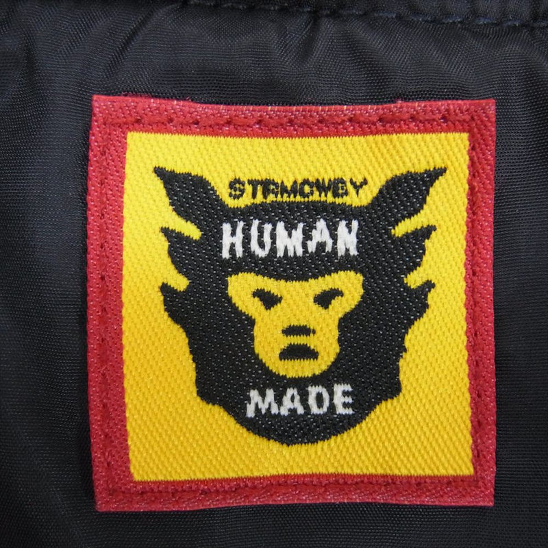 HUMAN MADE ヒューマンメイド 24SS NYLON STADIUM JACKET ナイロン スタジアムジャケット スタジャン ブルゾン ネイビー系 L【中古】