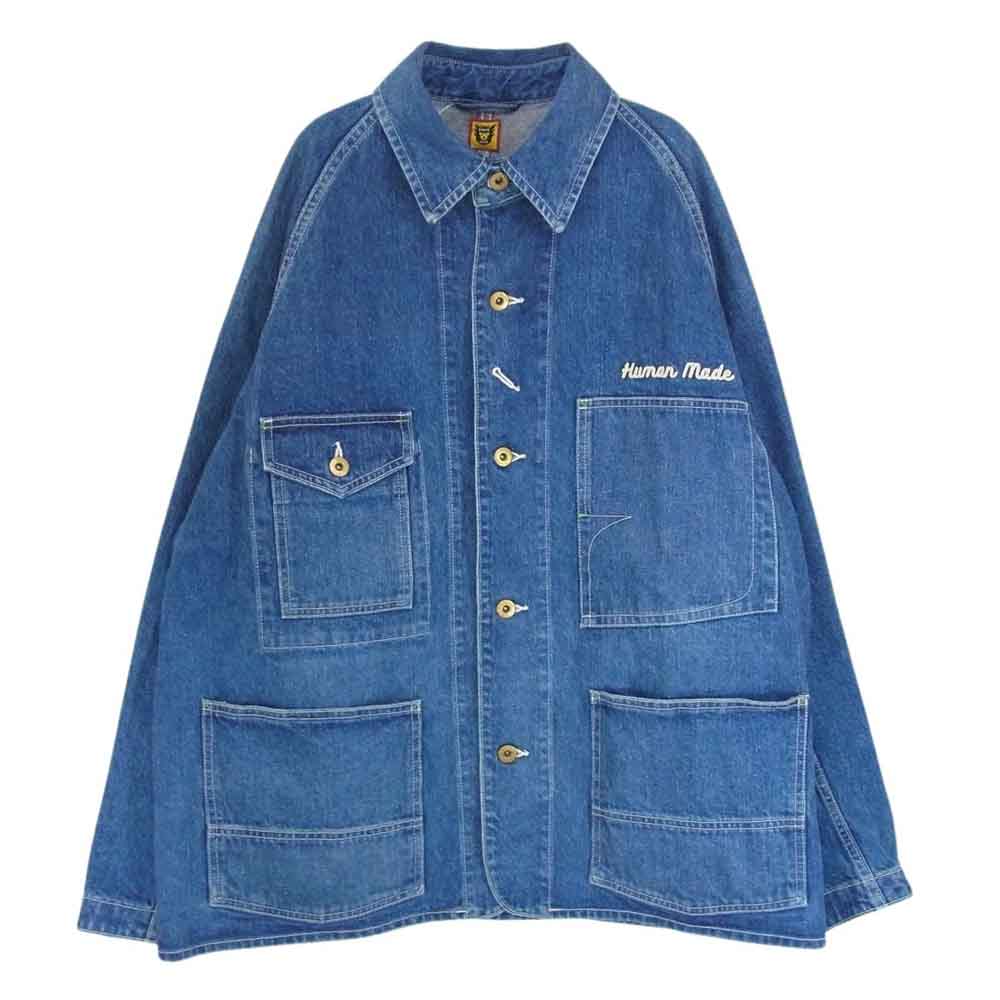 HUMAN MADE ヒューマンメイド 24SS DENIM COVERALL JACKET デニム カバーオール ジャケット インディゴブルー系 L【中古】