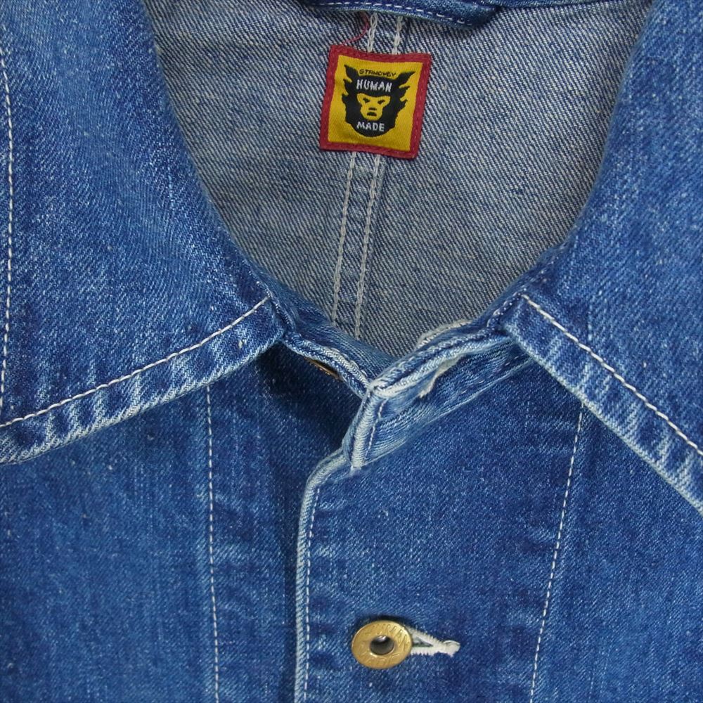 HUMAN MADE ヒューマンメイド 24SS DENIM COVERALL JACKET デニム カバーオール ジャケット インディゴブルー系 L【中古】