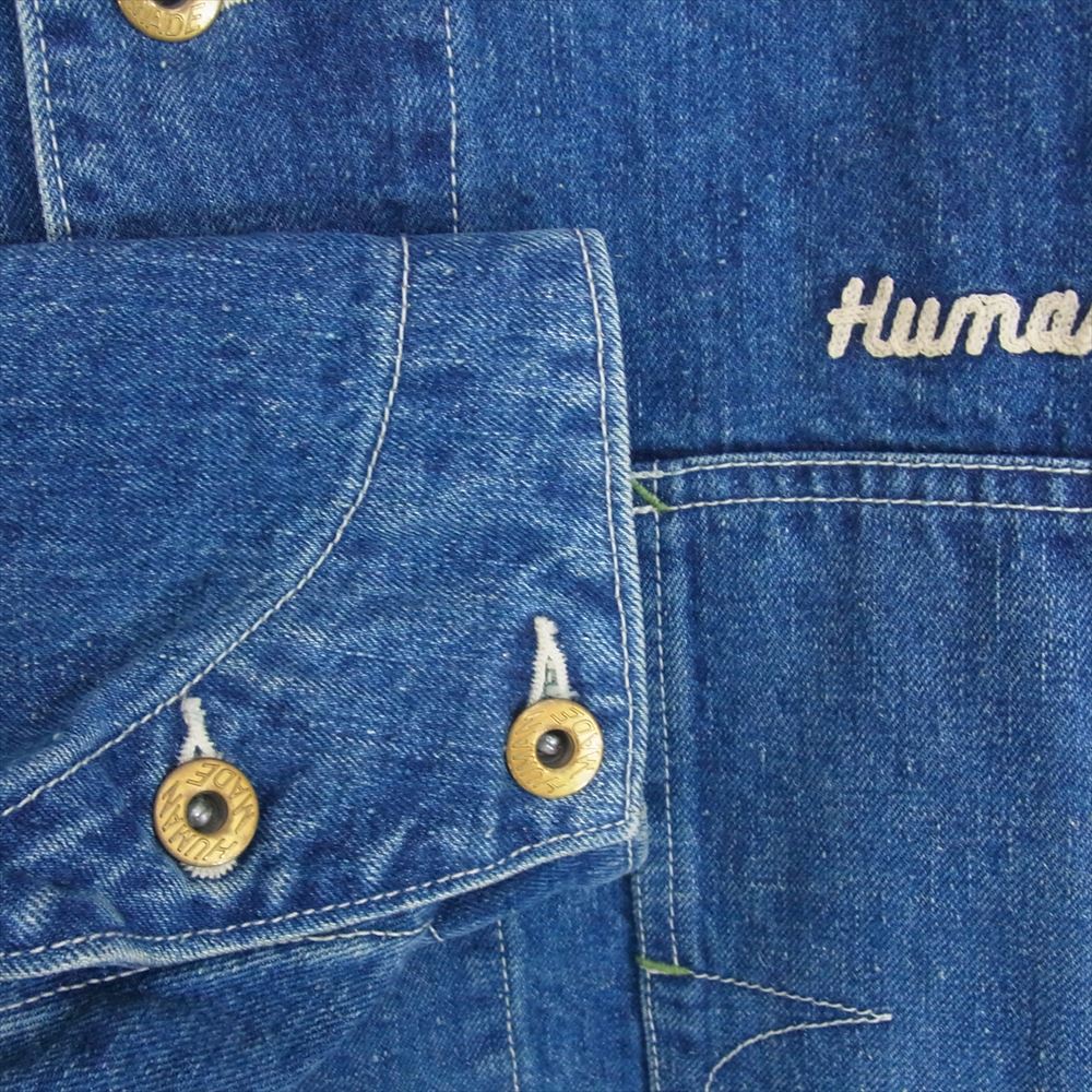 HUMAN MADE ヒューマンメイド 24SS DENIM COVERALL JACKET デニム カバーオール ジャケット インディゴブルー系 L【中古】