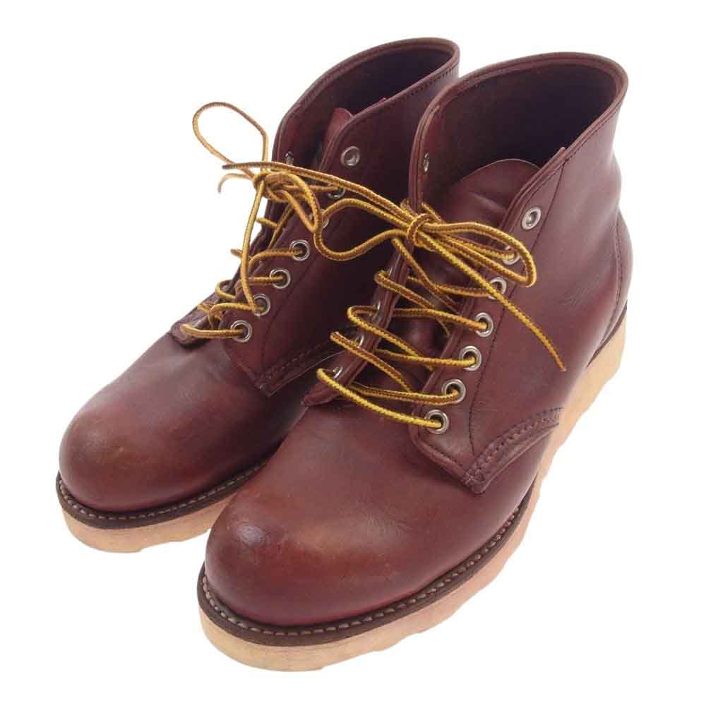 RED WING レッドウィング 8166 6 CLASSIC ROUND 6インチ クラシックラウンド アイリッシュセッター プレーントゥ 半円犬タグ ワークブーツ エンジ系 24.0cm【中古】